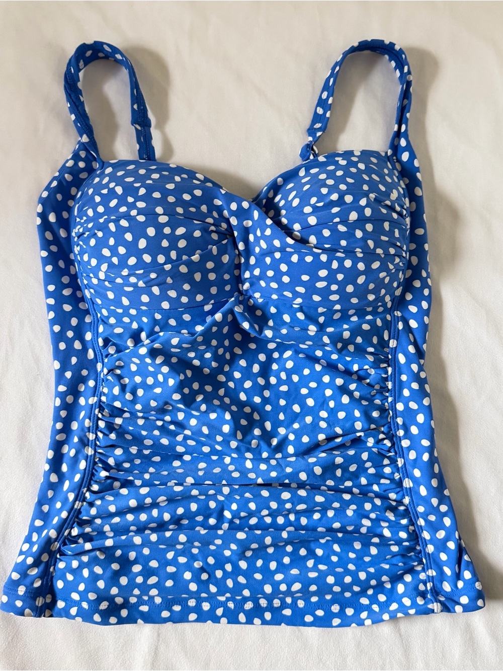 Blue Polka Dot One-Piece Swim Suit with Supportive Cups